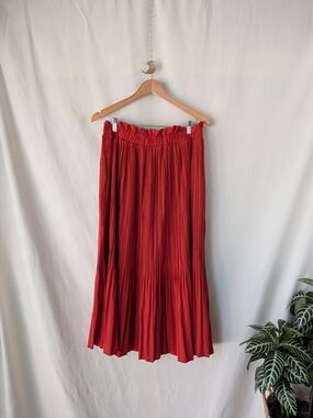 Orange/Red Pleated Women’s Skirt